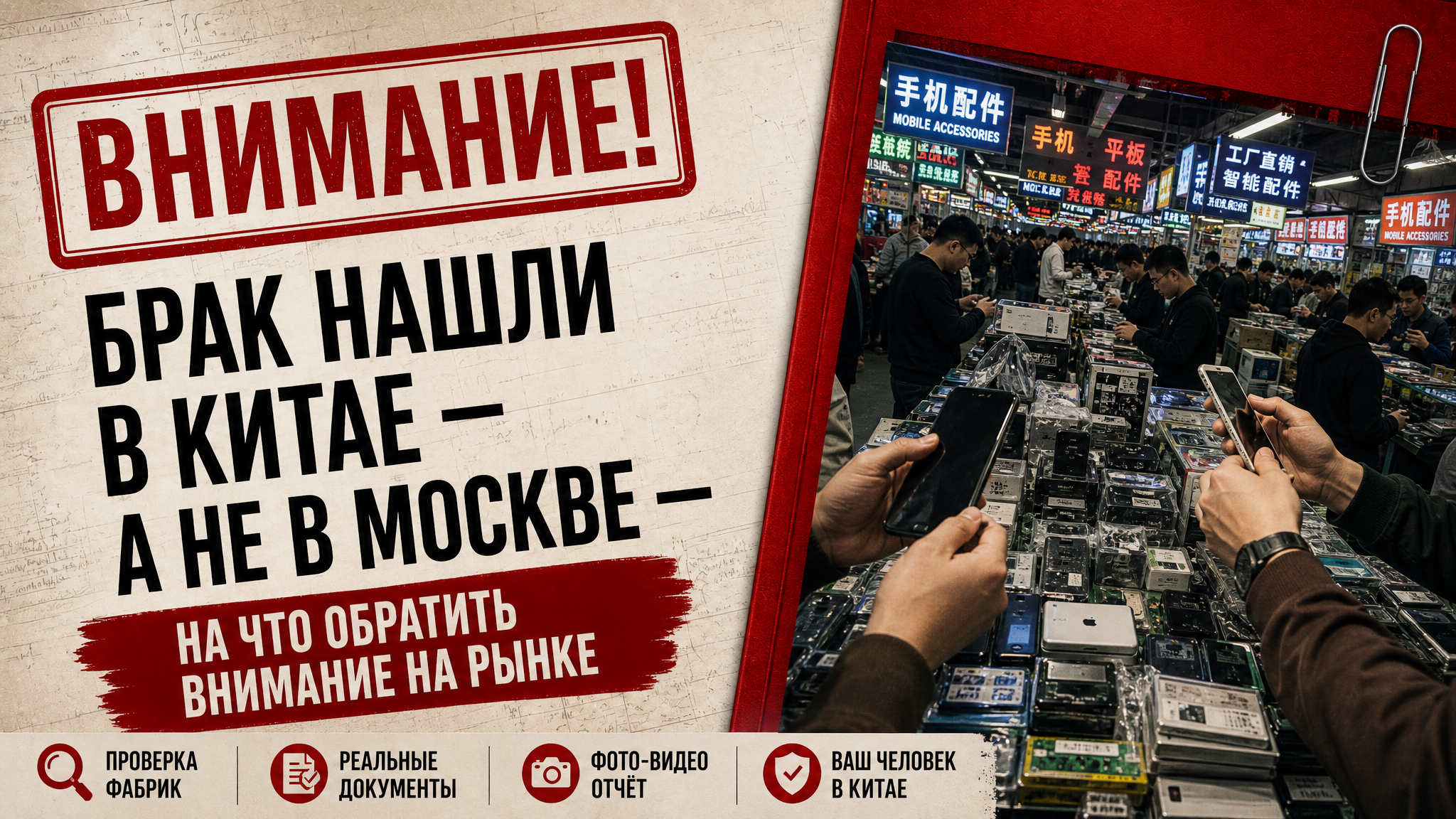 Проверка партии товара на складе в Китае специалистами по контролю качества
