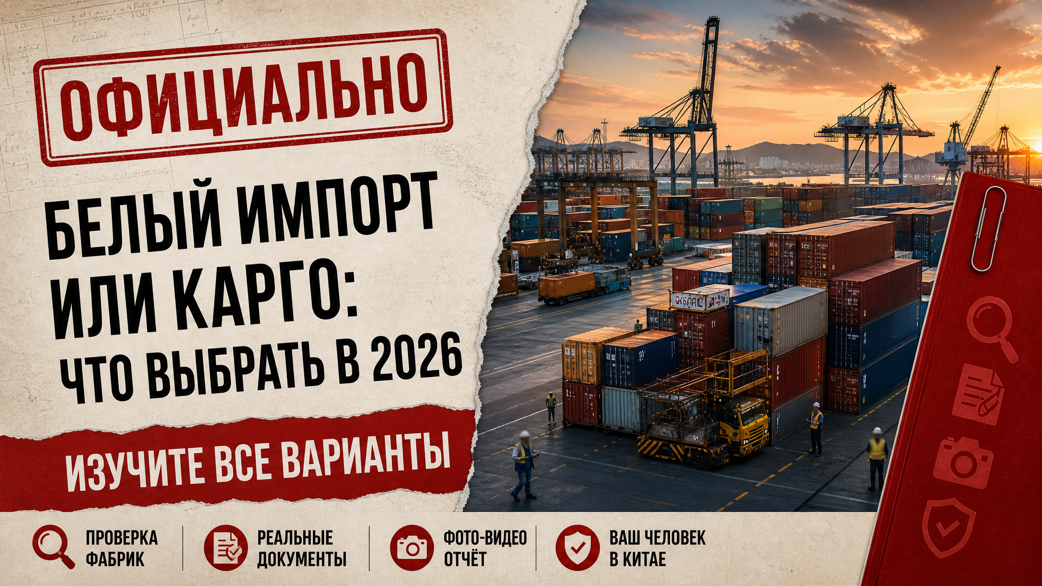Сравнение белого импорта и карго-доставки товаров из Китая в 2026 году